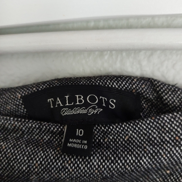 Talbots Skirt grey Gra tweed wool Rayon Poly blend size.10 - Picture 2 of 9